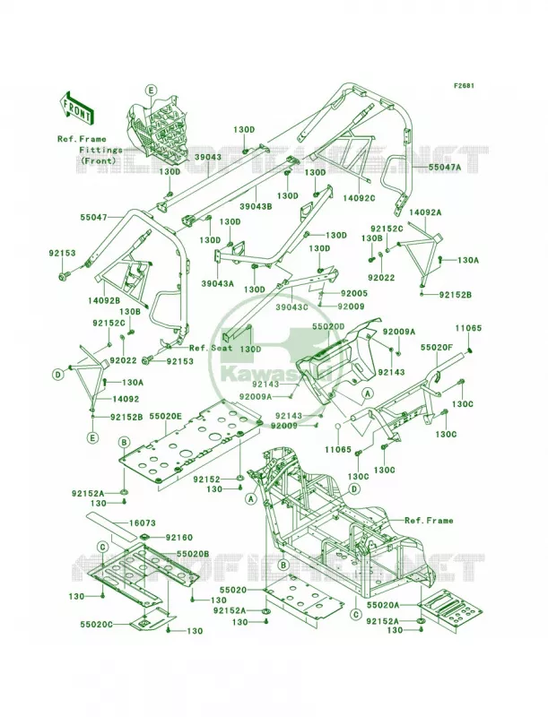 GuardsCab Frame Kawasaki MULE 750 2013 Teryx 750 FI 4x4  KRF750NDF