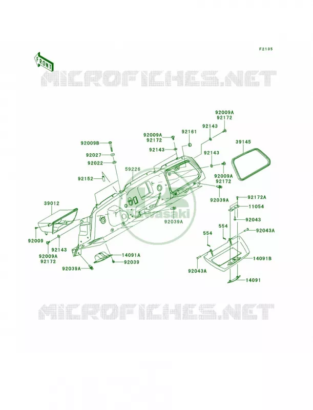 Front Box Kawasaki MULE 750 2012 Teryx 750 FI 4x4  KRF750NCS