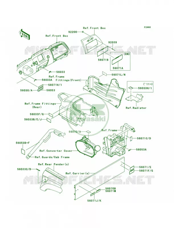 Labels Kawasaki MULE 750 2012 Teryx 750 FI 4x4 LE  KRF750RCS