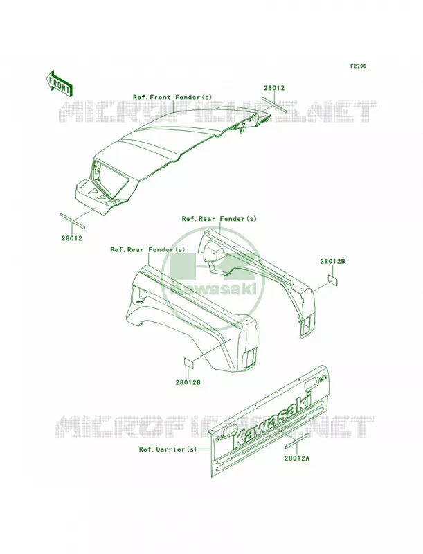 ReflectorsCN Kawasaki MULE 750 2012 Teryx 750 FI 4x4 LE  KRF750RCS