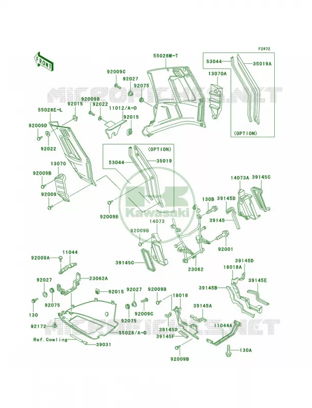 Cowling Lowers Kawasaki MOTOS 1000 2004 Concours  ZG1000-A19