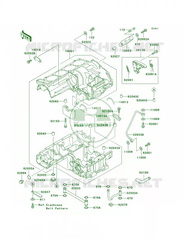 Crankcase Kawasaki MOTOS 1000 2004 Concours  ZG1000-A19