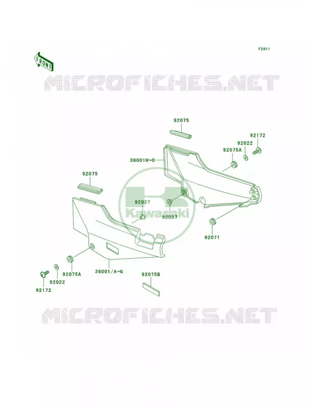 Side Covers Kawasaki MOTOS 1000 2004 Concours  ZG1000-A19