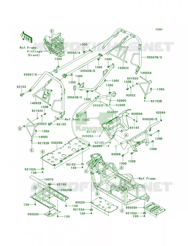 GuardsCab Frame Kawasaki MULE 750 2012 Teryx 750 FI 4x4 Sport  KRF750SCSA