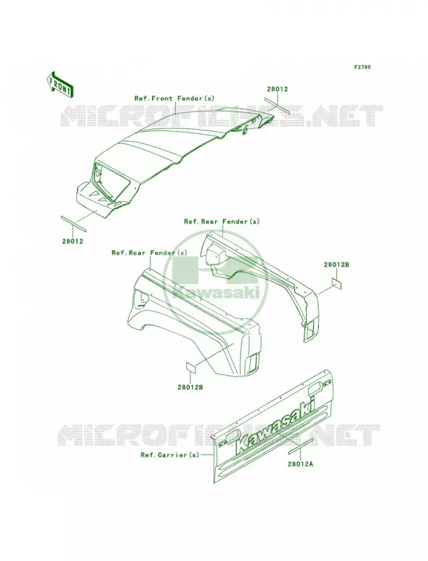 ReflectorsCN Kawasaki MULE 750 2012 Teryx 750 FI 4x4 Sport  KRF750SCSA