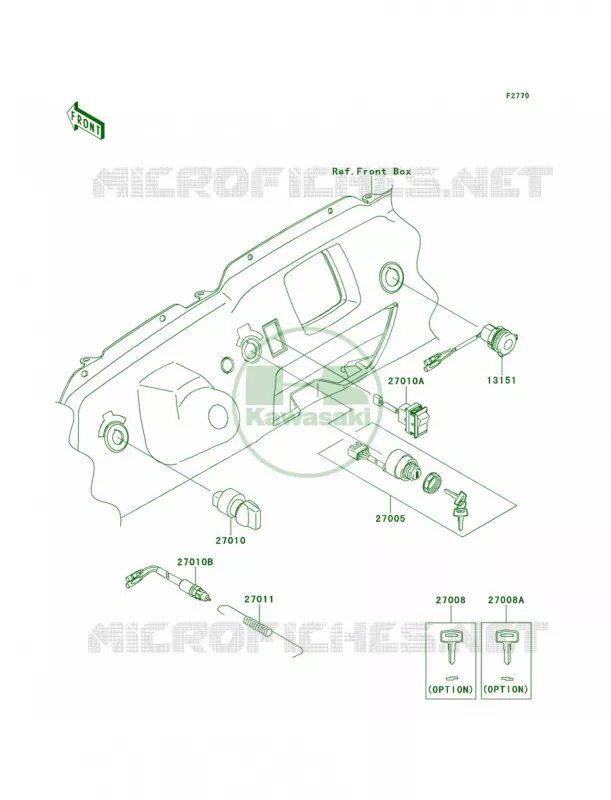 Ignition Switch Kawasaki MULE 750 2010 Teryx 750 FI 4x4  KRF750NAF