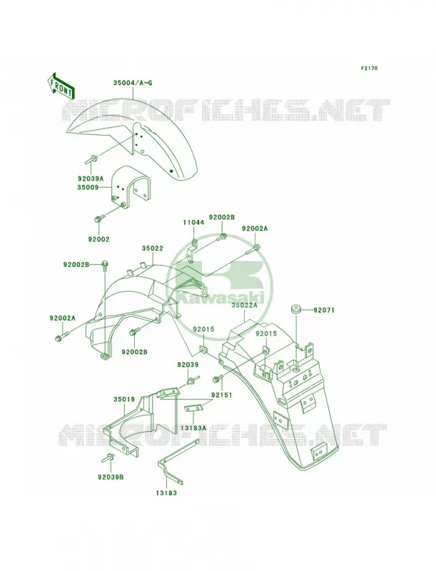 Fenders Kawasaki MOTOS 1000 2003 Concours  ZG1000-A18