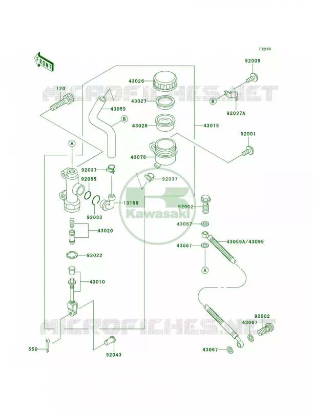 Rear Master Cylinder Kawasaki MOTOS 1000 2003 Concours  ZG1000-A18