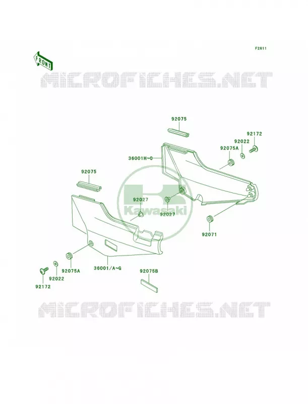 Side Covers Kawasaki MOTOS 1000 2003 Concours  ZG1000-A18