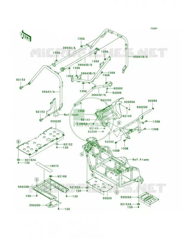 GuardsCab Frame Kawasaki MULE 750 2009 Teryx 750 FI 4x4  KRF750G9F