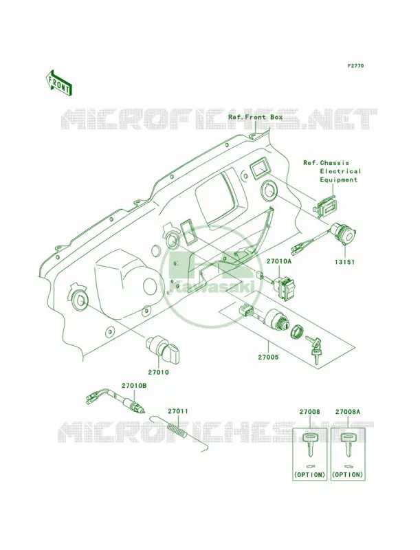 Ignition Switch Kawasaki MULE 750 2008 Teryx 750 4x4  KRF750B8F