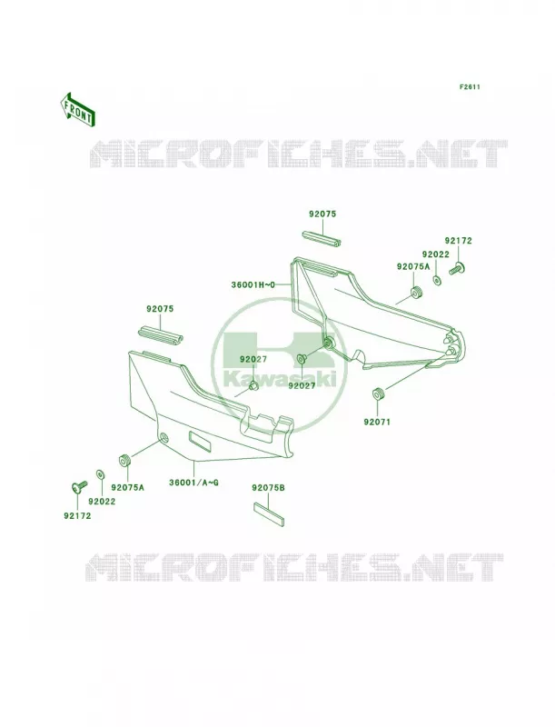 Side Covers Kawasaki MOTOS 1000 2002 Concours  ZG1000-A17