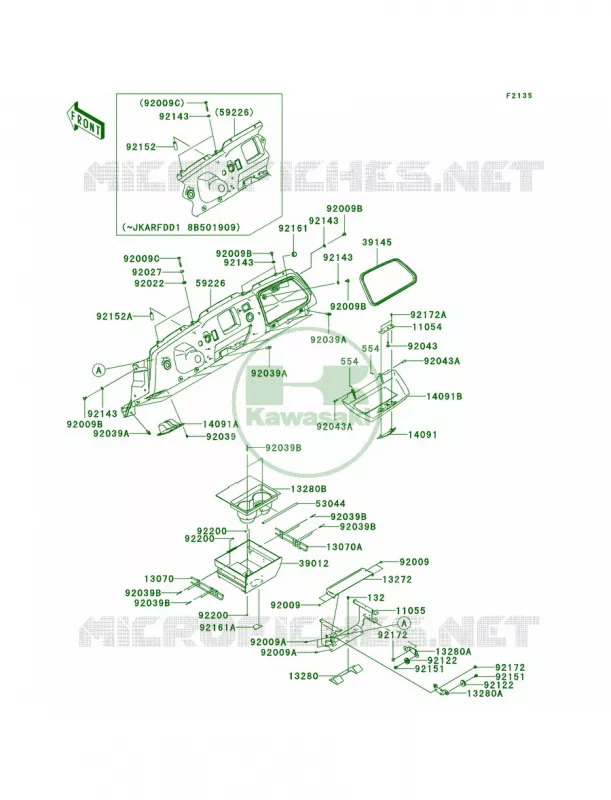 Front Box Kawasaki MULE 750 2008 Teryx 750 4x4 LE  KRF750D8F