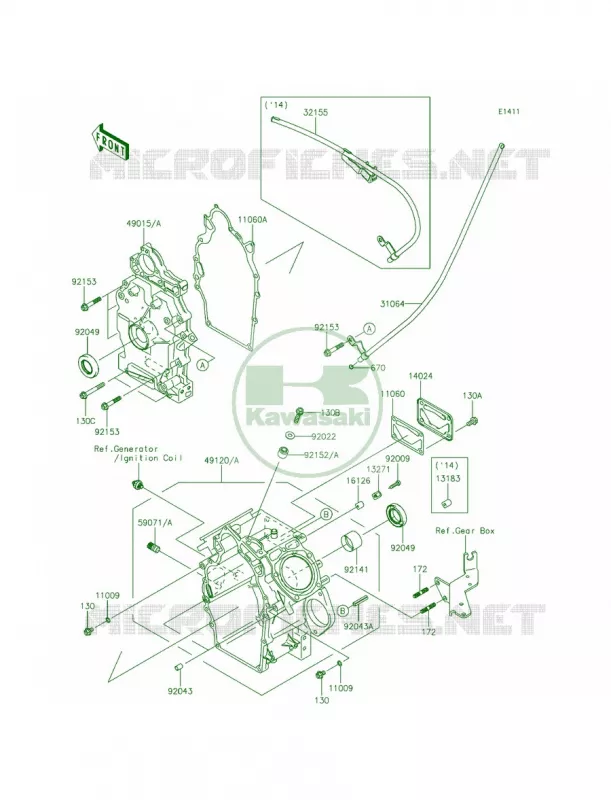 Crankcase Kawasaki MULE 620 2015 MULE 4010 TRANS4x4  KAF620RFF