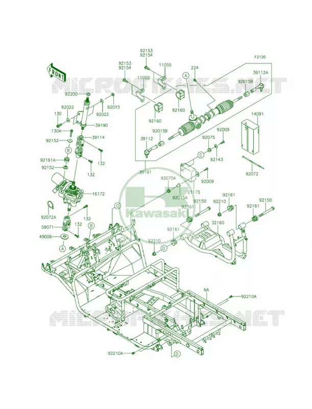 Frame Kawasaki MULE 620 2015 MULE 4010 TRANS4x4  KAF620RFF