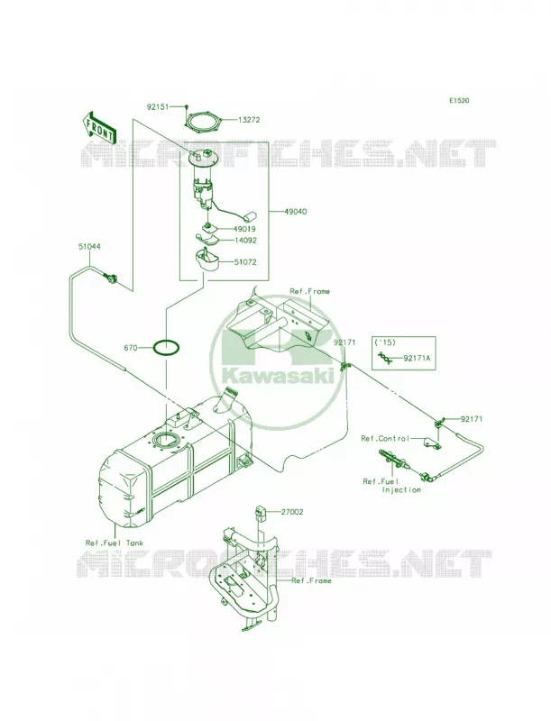 Fuel Pump Kawasaki MULE 620 2015 MULE 4010 TRANS4x4  KAF620RFF