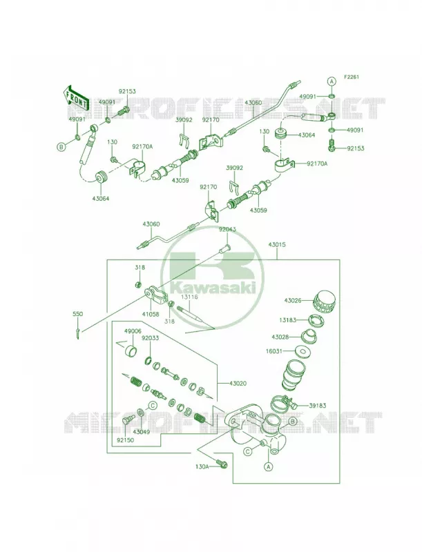 Master Cylinder Kawasaki MULE 620 2015 MULE 4010 TRANS4x4  KAF620RFF