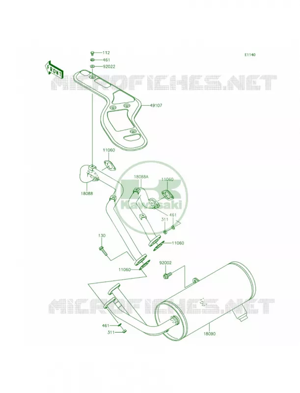 Mufflers Kawasaki MULE 620 2015 MULE 4010 TRANS4x4  KAF620RFF