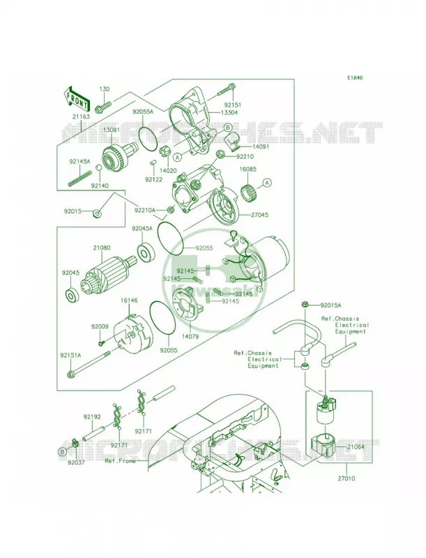 Starter Motor Kawasaki MULE 620 2015 MULE 4010 TRANS4x4  KAF620RFF