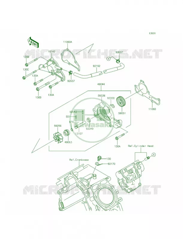 Water Pump Kawasaki MULE 620 2015 MULE 4010 TRANS4x4  KAF620RFF