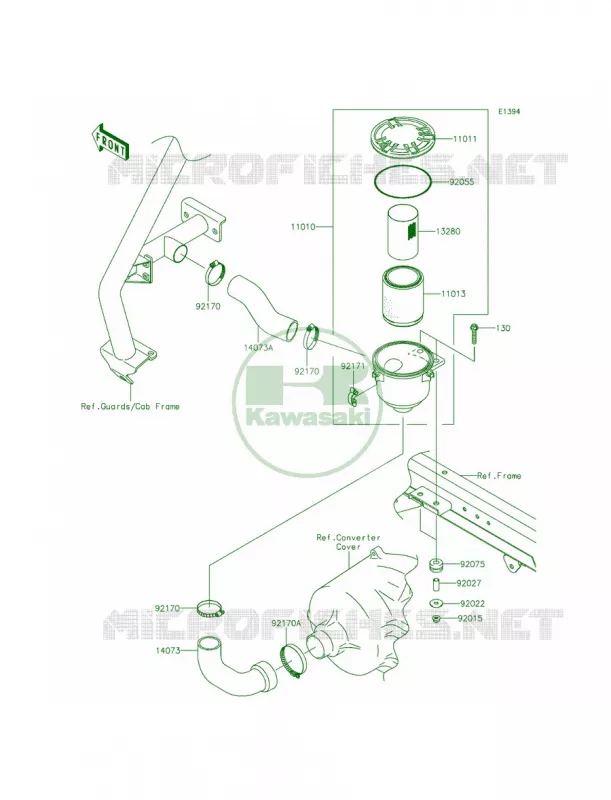 Air Cleaner-Belt Converter Kawasaki MULE 620 2015 MULE 4010 TRANS4x4  KAF620RFFA