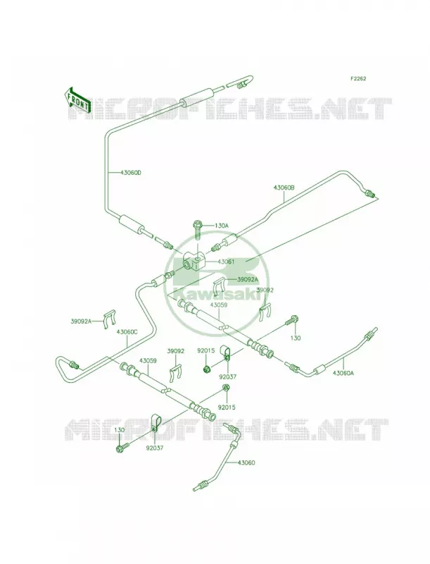 Brake Piping Kawasaki MULE 620 2015 MULE 4010 TRANS4x4  KAF620RFFA