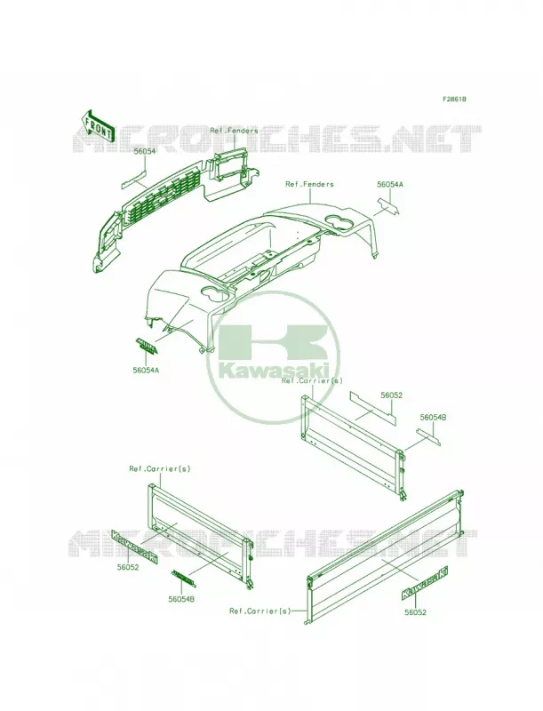 DecalsRFF Kawasaki MULE 620 2015 MULE 4010 TRANS4x4  KAF620RFFA