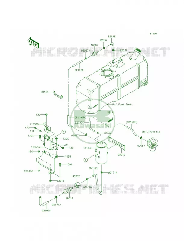 Fuel Evaporative System Kawasaki MULE 620 2015 MULE 4010 TRANS4x4  KAF620RFFA