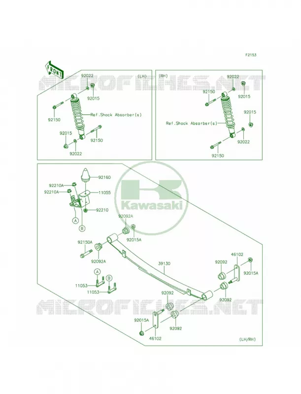 Rear Suspension Kawasaki MULE 620 2015 MULE 4010 TRANS4x4  KAF620RFFA