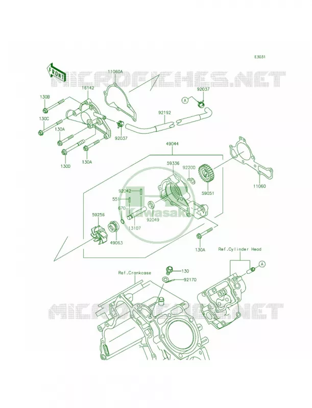 Water Pump Kawasaki MULE 620 2015 MULE 4010 TRANS4x4  KAF620RFFA