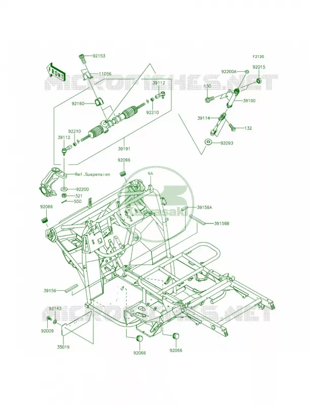 Frame Kawasaki MULE 400 2015 MULE 610 4x4 XC SE  KAF400FFF