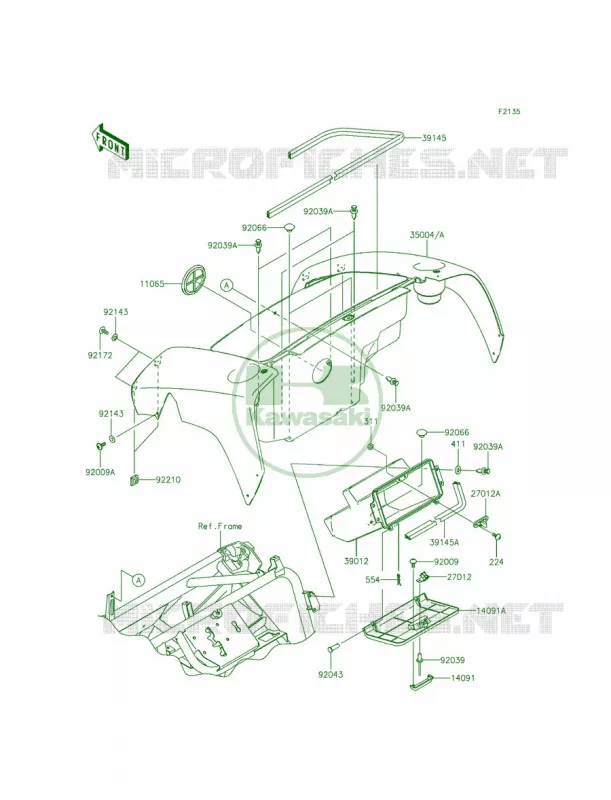 Front Box Kawasaki MULE 400 2015 MULE 610 4x4 XC SE  KAF400FFF