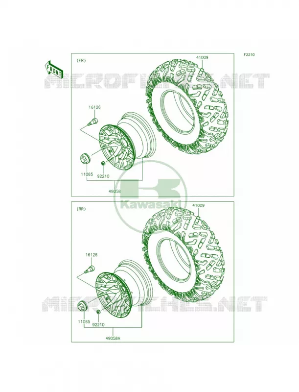 WheelsTires Kawasaki MULE 400 2015 MULE 610 4x4 XC SE  KAF400FFF