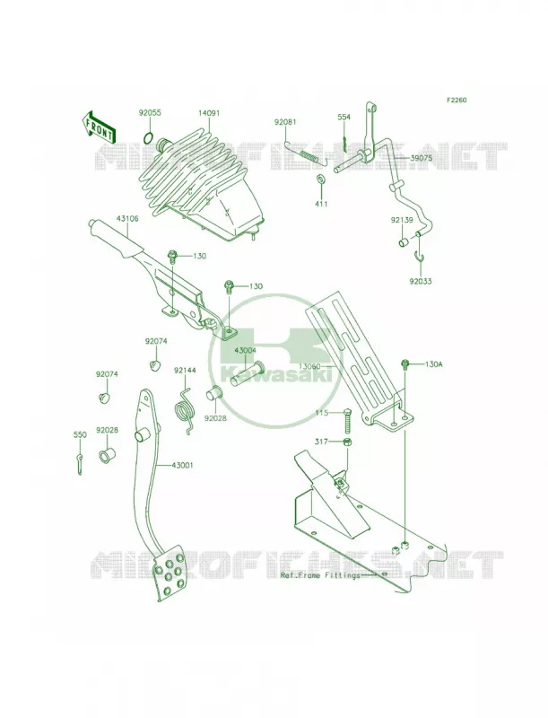 Brake PedalThrottle Lever Kawasaki MULE 620 2015 MULE 4000  KAF620PFF
