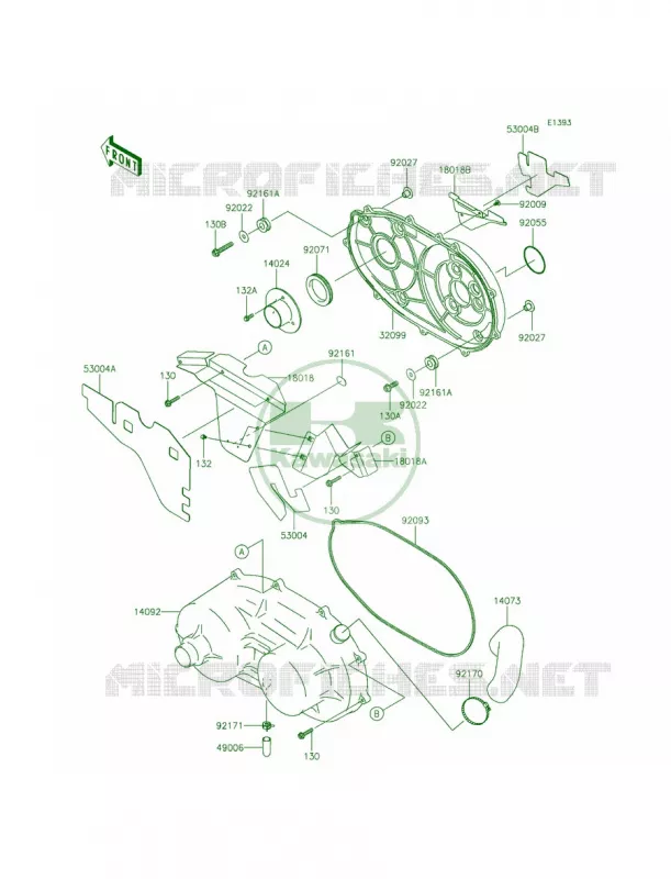 Converter Cover Kawasaki MULE 620 2015 MULE 4010 4x4  KAF620MFF