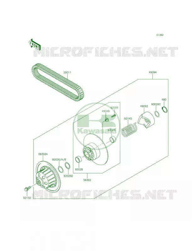 Driven ConverterDrive Belt Kawasaki MULE 620 2015 MULE 4010 4x4  KAF620MFF