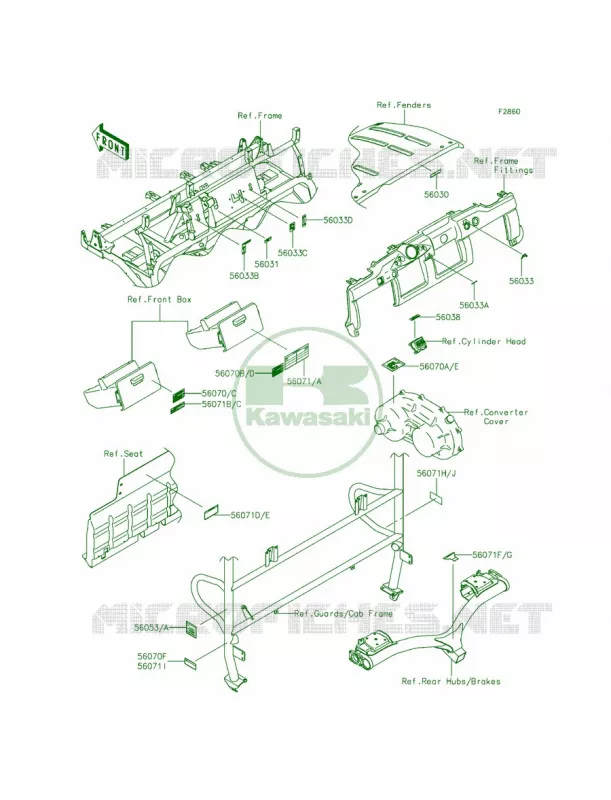 Labels Kawasaki MULE 620 2015 MULE 4010 4x4  KAF620MFF