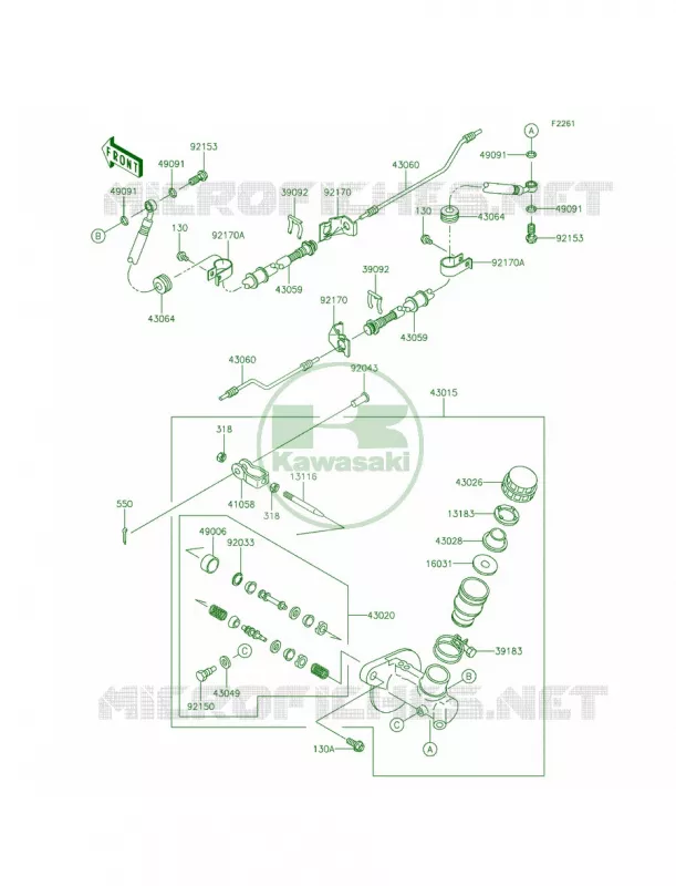 Master Cylinder Kawasaki MULE 620 2015 MULE 4010 4x4  KAF620MFF