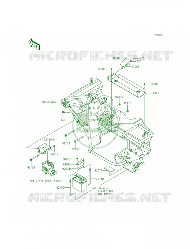 Engine Mount Kawasaki MULE 400 2014 Mule 610 4x4 XC Camo  KAF400EEF