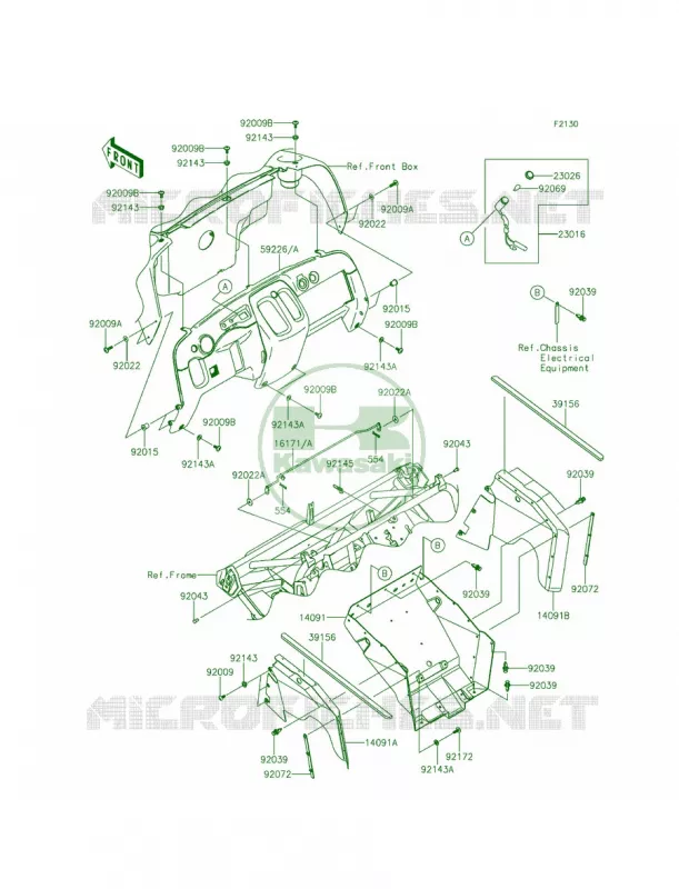 Frame FittingsFront Kawasaki MULE 400 2014 Mule 610 4x4 XC Camo  KAF400EEF