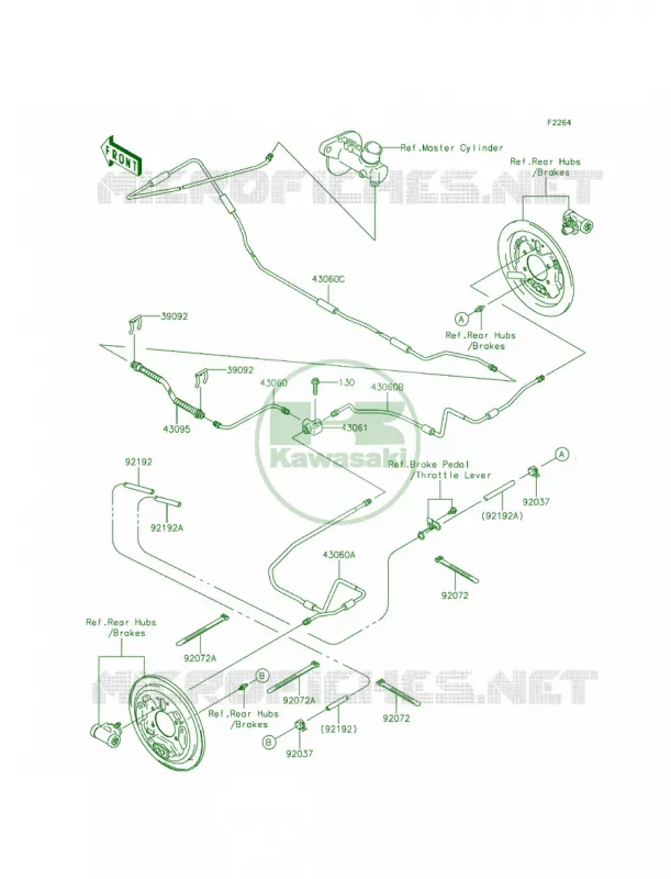 Rear Brake Piping Kawasaki MULE 400 2014 Mule 610 4x4 XC Camo  KAF400EEF