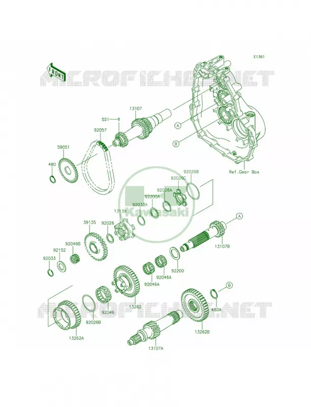Transmission Kawasaki MULE 400 2014 Mule 610 4x4 XC Camo  KAF400EEF