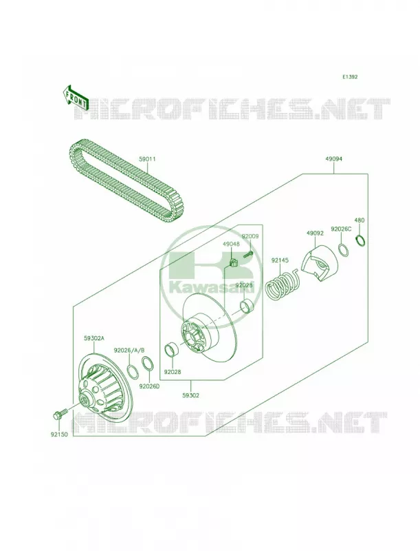 Driven ConverterDrive Belt Kawasaki MULE 620 2014 Mule 4010 Trans4x4 Camo  KAF620SEF