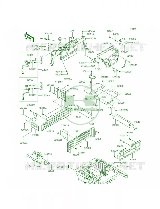 Frame Fittings Kawasaki MULE 620 2014 Mule 4010 Trans4x4 Camo  KAF620SEF