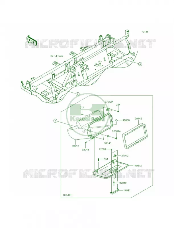 Front Box Kawasaki MULE 620 2014 Mule 4010 Trans4x4 Camo  KAF620SEF