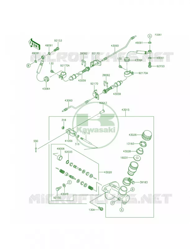 Master Cylinder Kawasaki MULE 620 2014 Mule 4010 Trans4x4 Camo  KAF620SEF