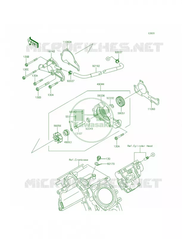 Water Pump Kawasaki MULE 620 2014 Mule 4010 Trans4x4 Camo  KAF620SEF
