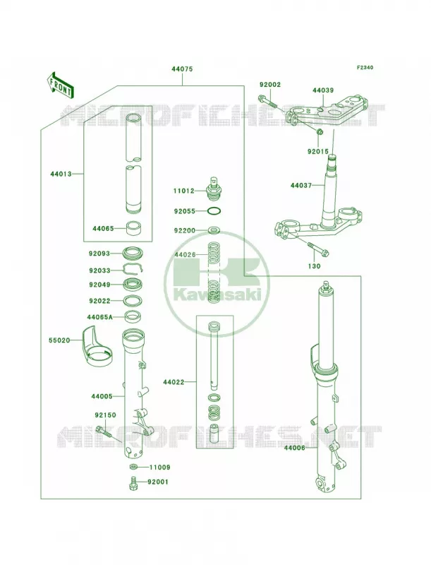 Front Fork Kawasaki MOTOS 1000 2001 Concours  ZG1000-A16