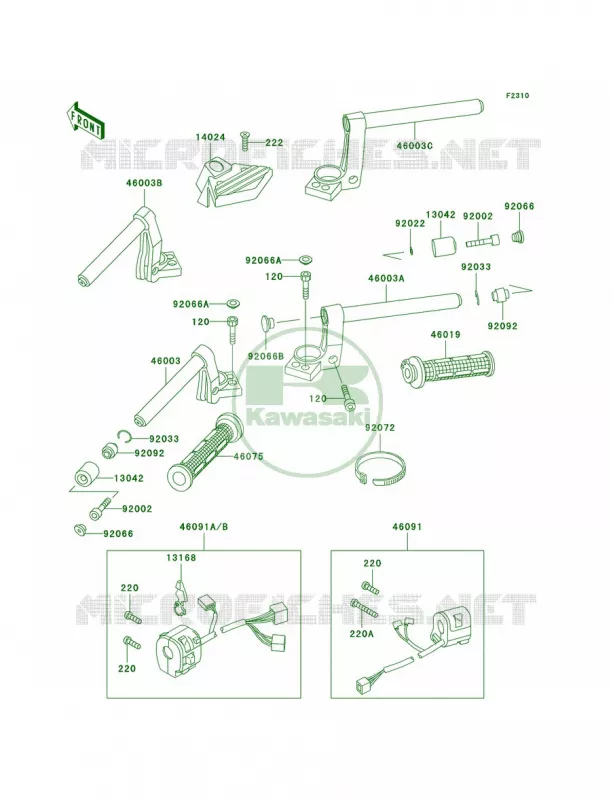 Handlebar Kawasaki MOTOS 1000 2001 Concours  ZG1000-A16