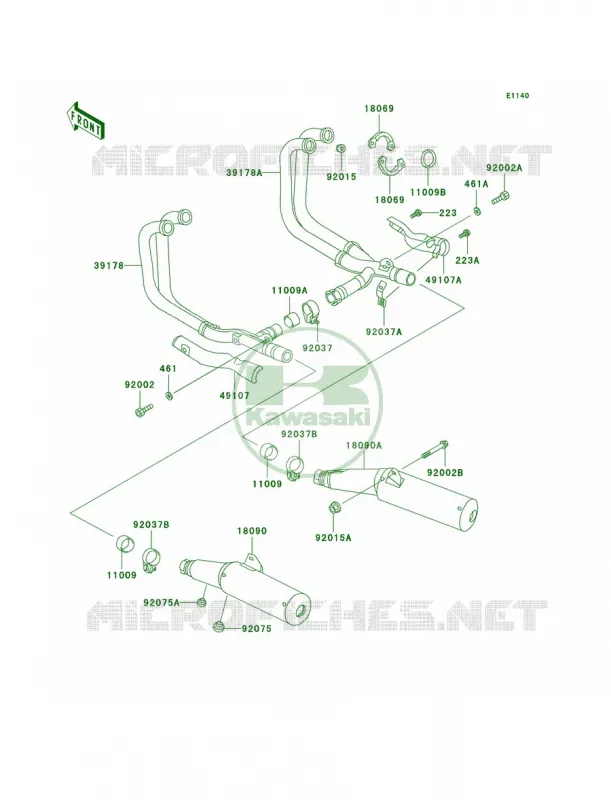 Mufflers Kawasaki MOTOS 1000 2001 Concours  ZG1000-A16